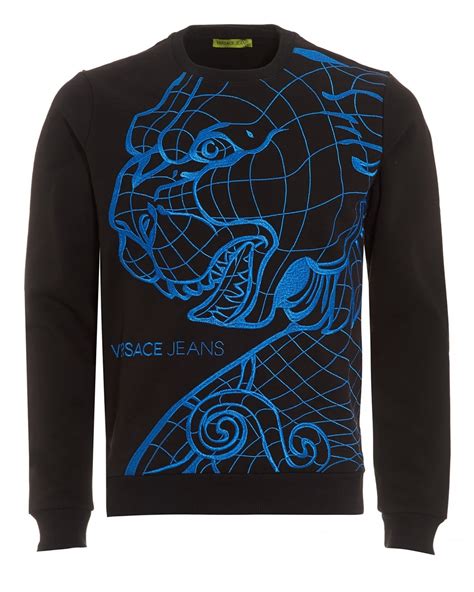 versace jeans tiger sweater black blue|Versace Jeans couture.